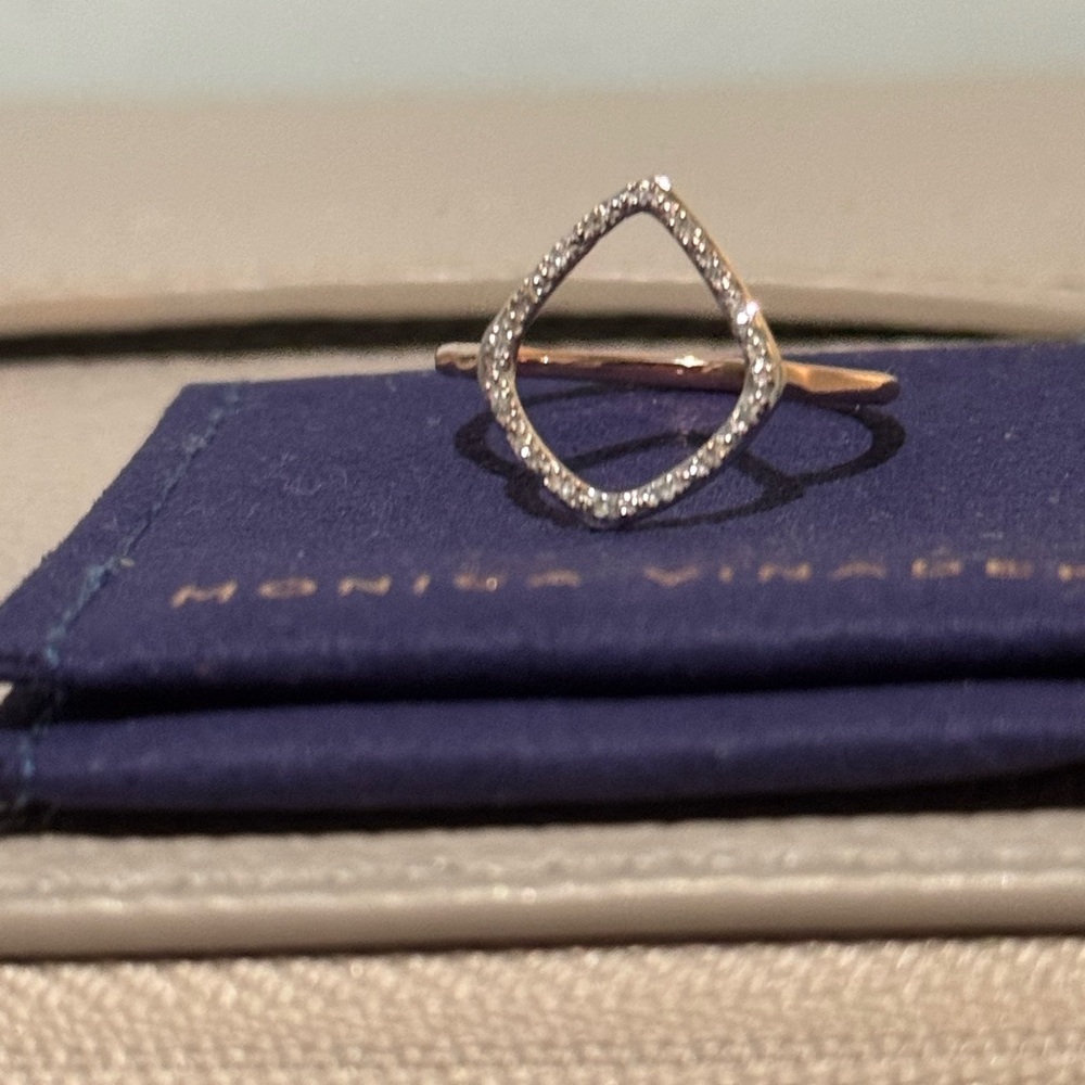 Monica Vinader Rose Gold & Natural Diamond Ring